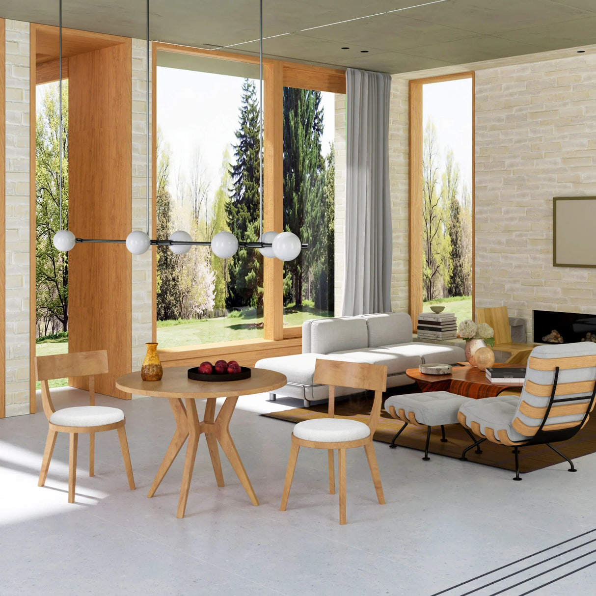 Mid-Century Modern Round Dining Table Set With Chairs - Omega Lifestyles