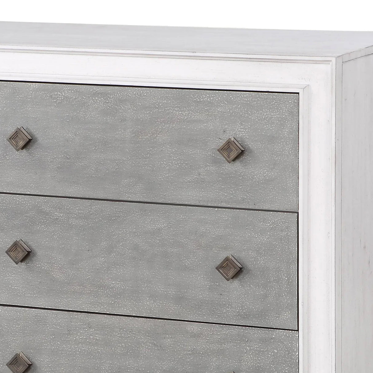 Rustic White Synthetic Wood Transitional Dresser - Omega Lifestyles