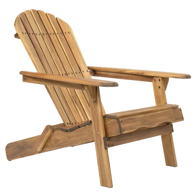 Acacia Wood Foldable Rustic Outdoor Adirondack Chair - Omega Lifestyles