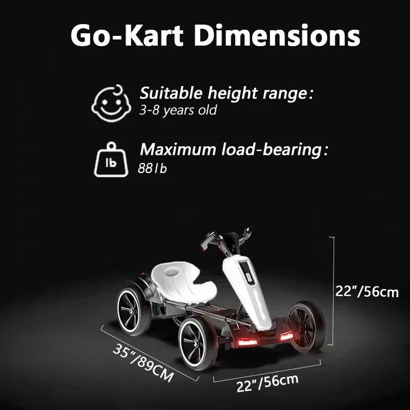 12V Foldable Kids Electric Pedal Go Kart With Adjustable Seat - Omega Lifestyles