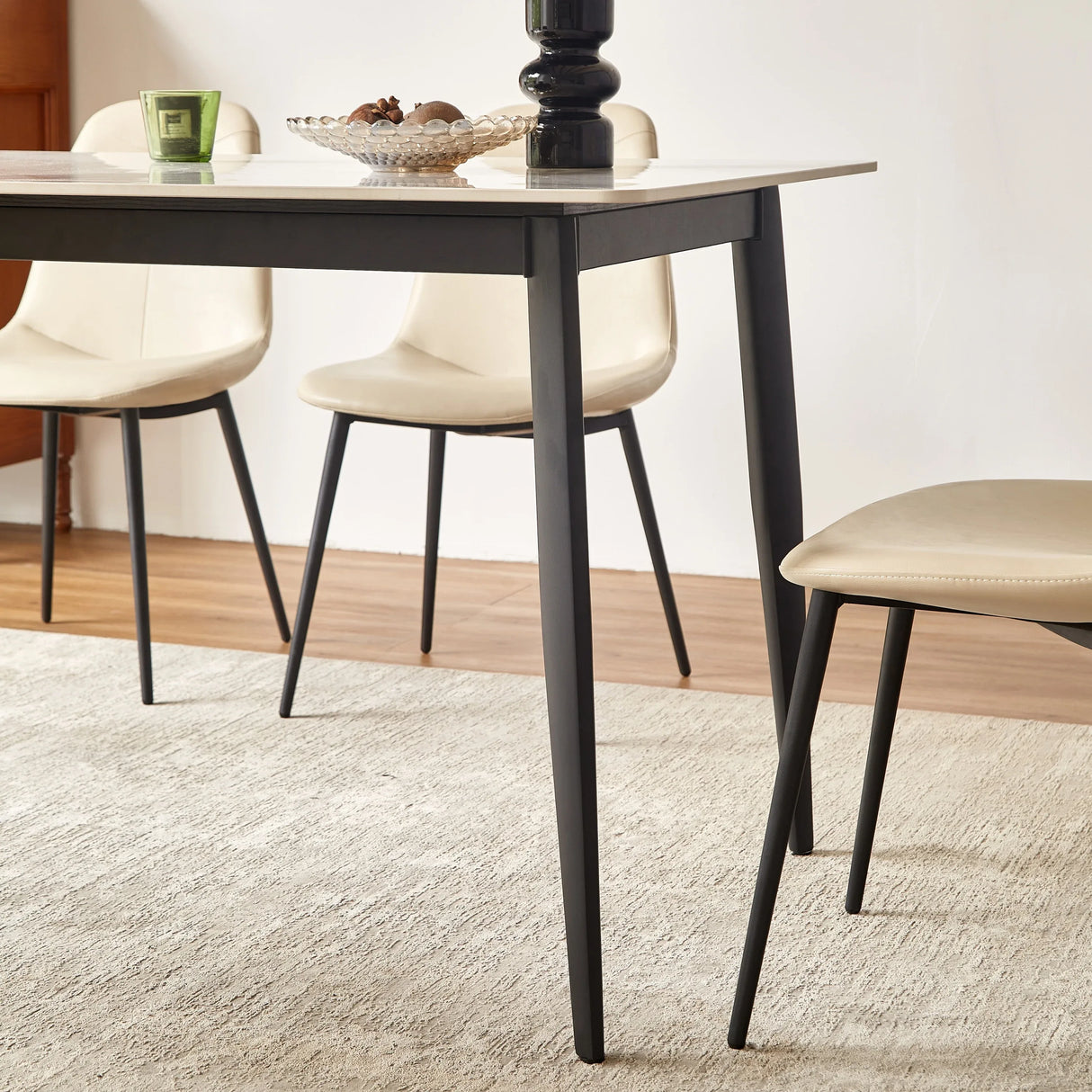 Mid Century Modern 55-Inch Round Sintered Stone Dining Table - Omega Lifestyles