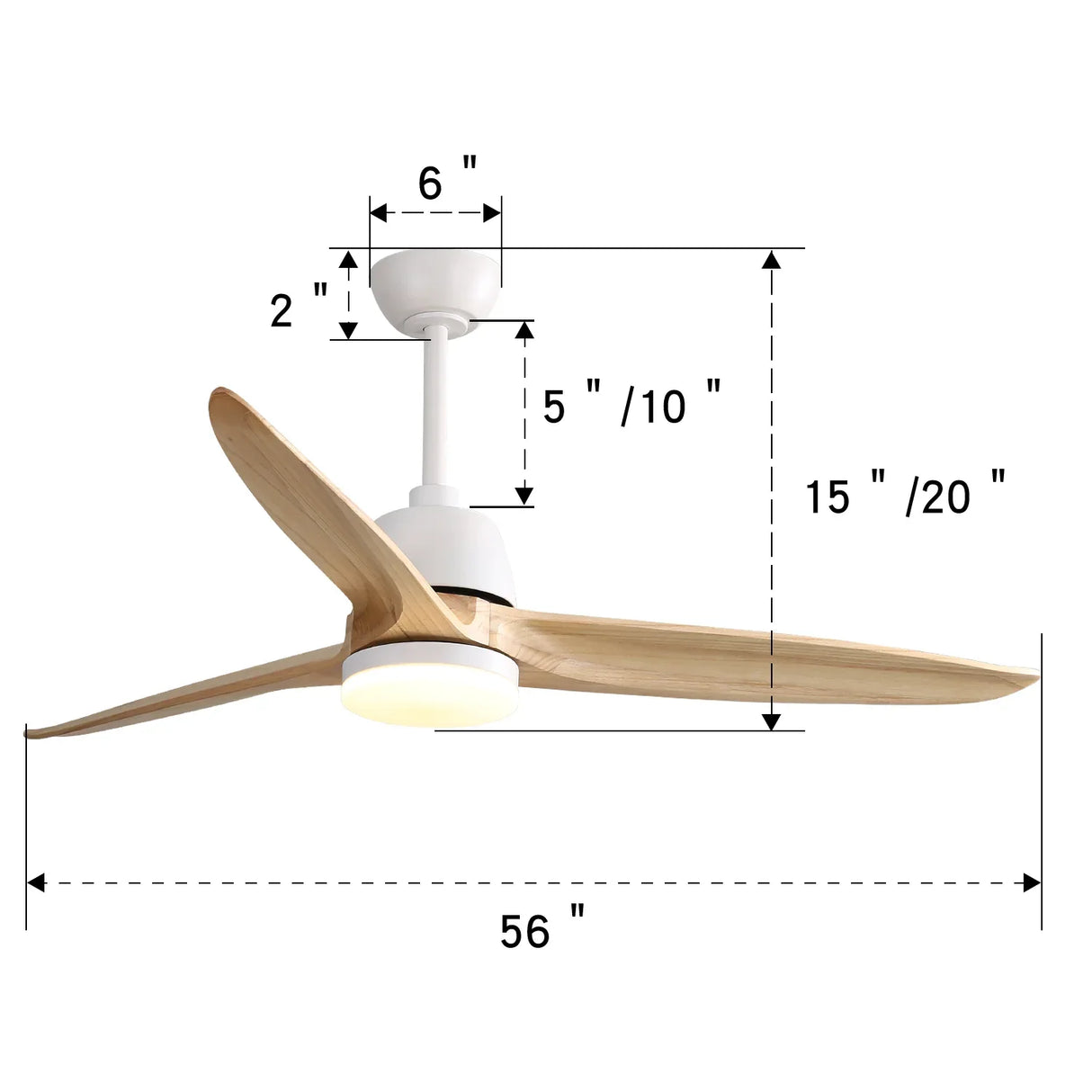 56-Inch Modern Remote Control Reversible Ceiling Fan - Omega Lifestyles