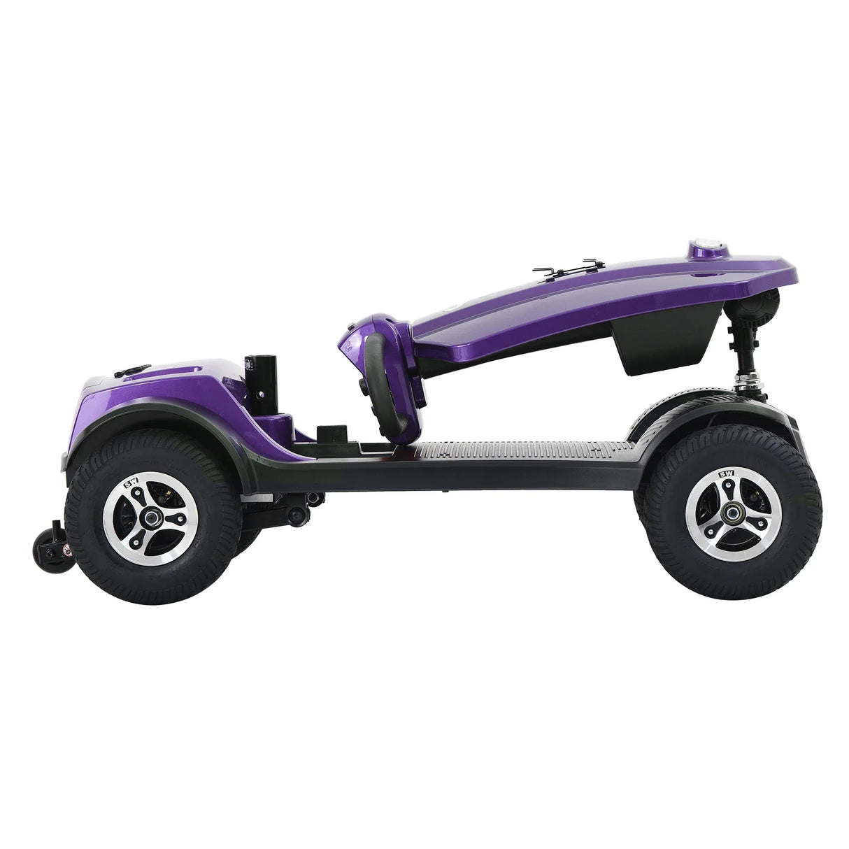 Outdoor Compact Purple Mobility Scooter With USB Charger Port - Omega Lifestyles