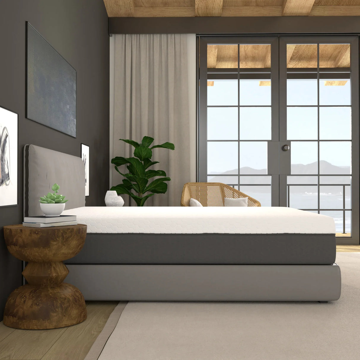 Medium 12-Inch Zoned Gel Swirl Memory Foam Split King Mattress - Omega Lifestyles