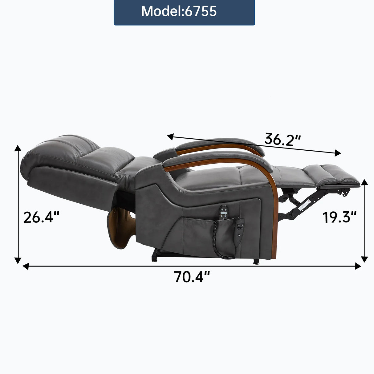 Power Lift Recliner Chair With Heat Massage and Wood Armrests - Omega Lifestyles