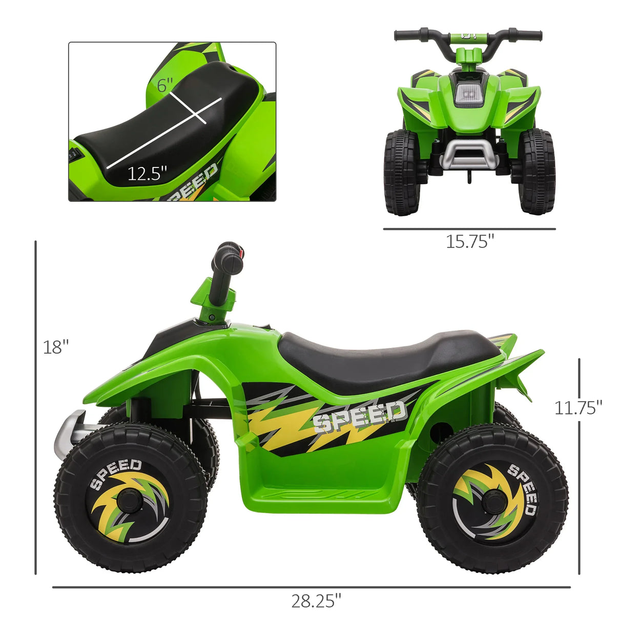 6V Battery-Powered Kids Steel Frame ATV Ride-On Toy - Omega Lifestyles