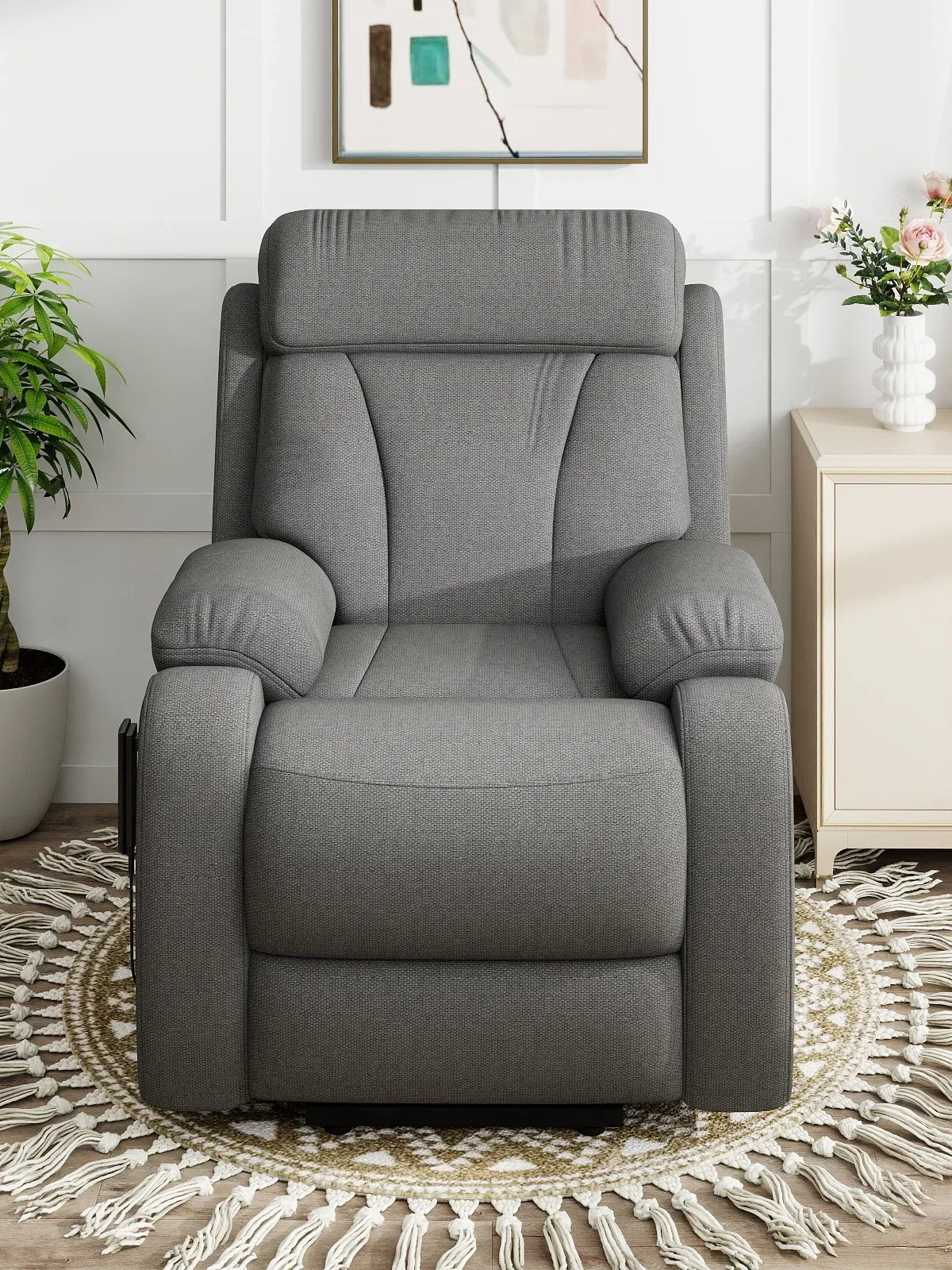 Power Lift Plush Snowflake Velvet Recliner Chair - Omega Lifestyles