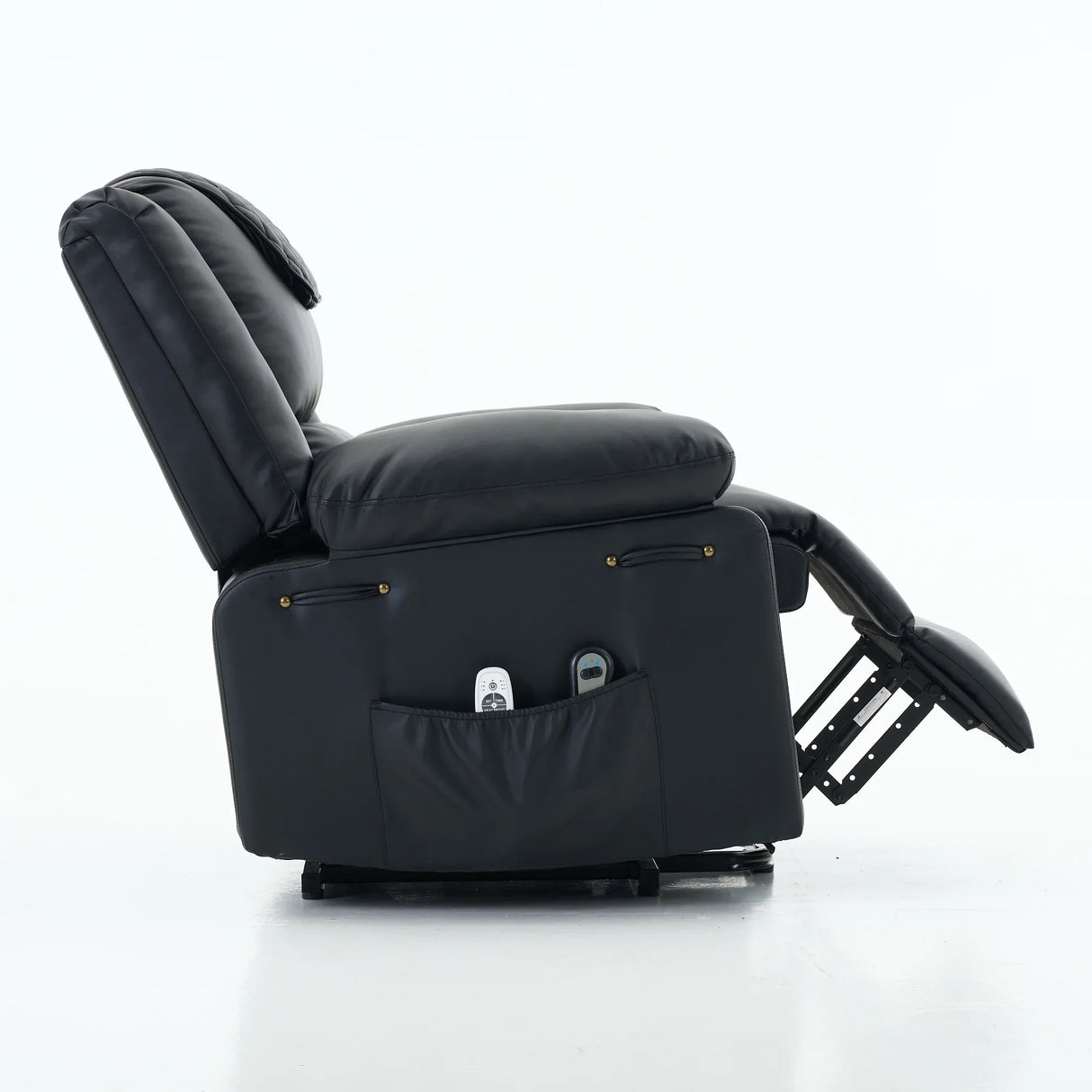 Medium-Firm Remote-Controlled Heating Massage Recliner PU Leather - Omega Lifestyles