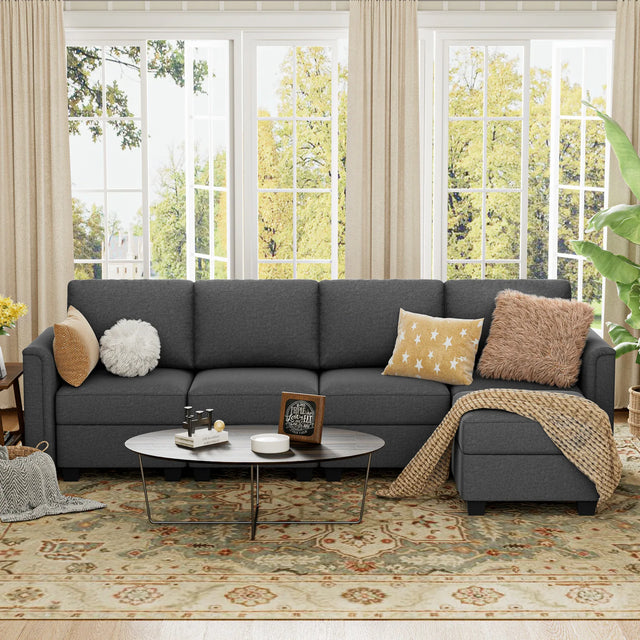 Modular 5-Seater Memory Foam Sectional Sofa Couch - Omega Lifestyles