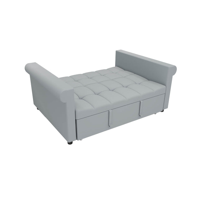 Gray Velvet Loveseat With Adjustable Backrest And Sleeper - Omega Lifestyles