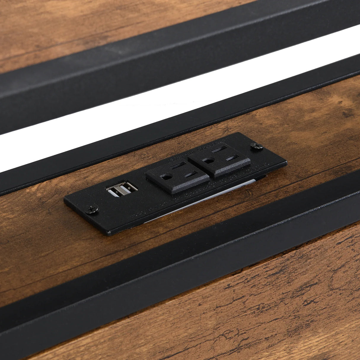 Queen Metal Platform Bed Frame With Wooden Headboard - Omega Lifestyles