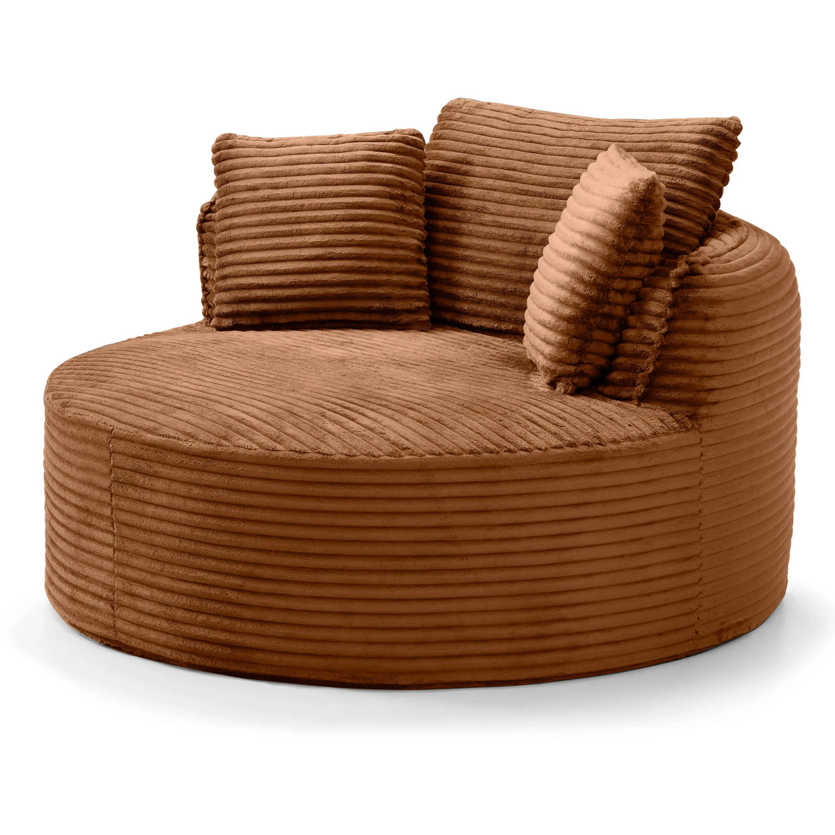 Modern Corduroy Boneless Floor Round Chair With Pillows - Omega Lifestyles