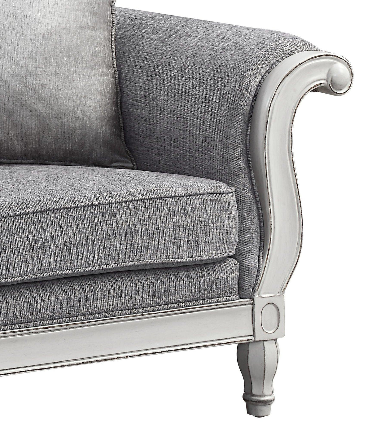 Gray Fabric Pocket Coil Loveseat With 3 Pillows - Omega Lifestyles