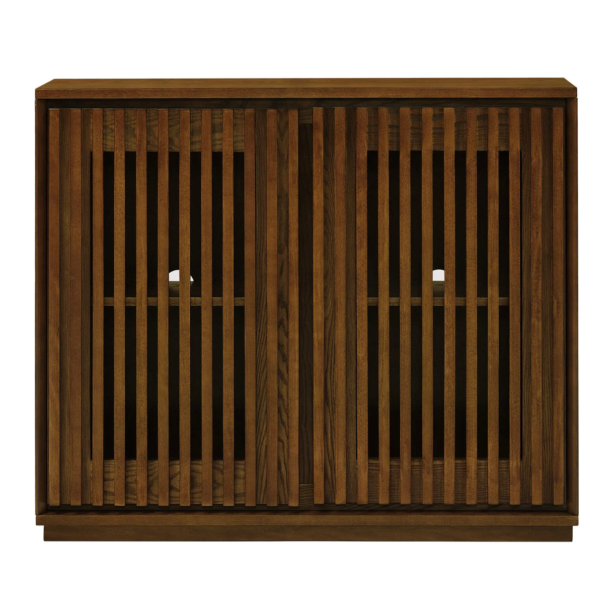 Mid Century Modern Fluted Walnut Solid Wood Sideboard Cabinet - Omega Lifestyles