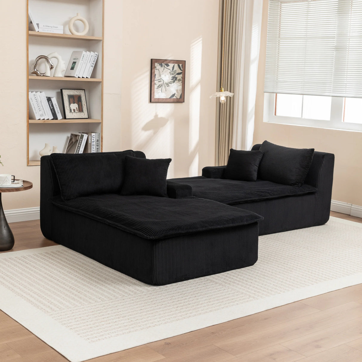 Corduroy Foam Upholstered Chaise Lounge Sleeper Chair - Omega Lifestyles