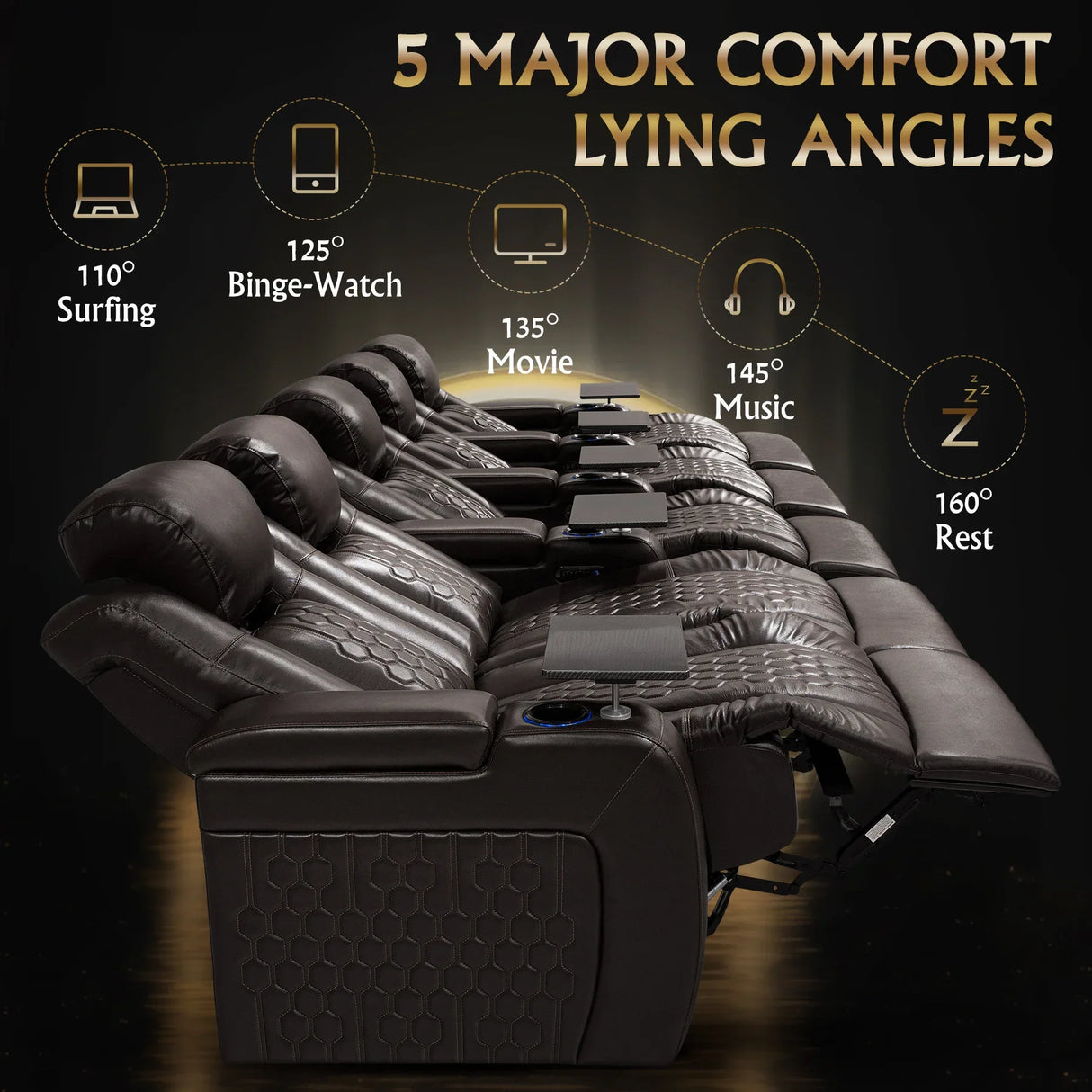 Ultra-Plush Genuine Leather Power Recliner With RGB Lighting - Omega Lifestyles