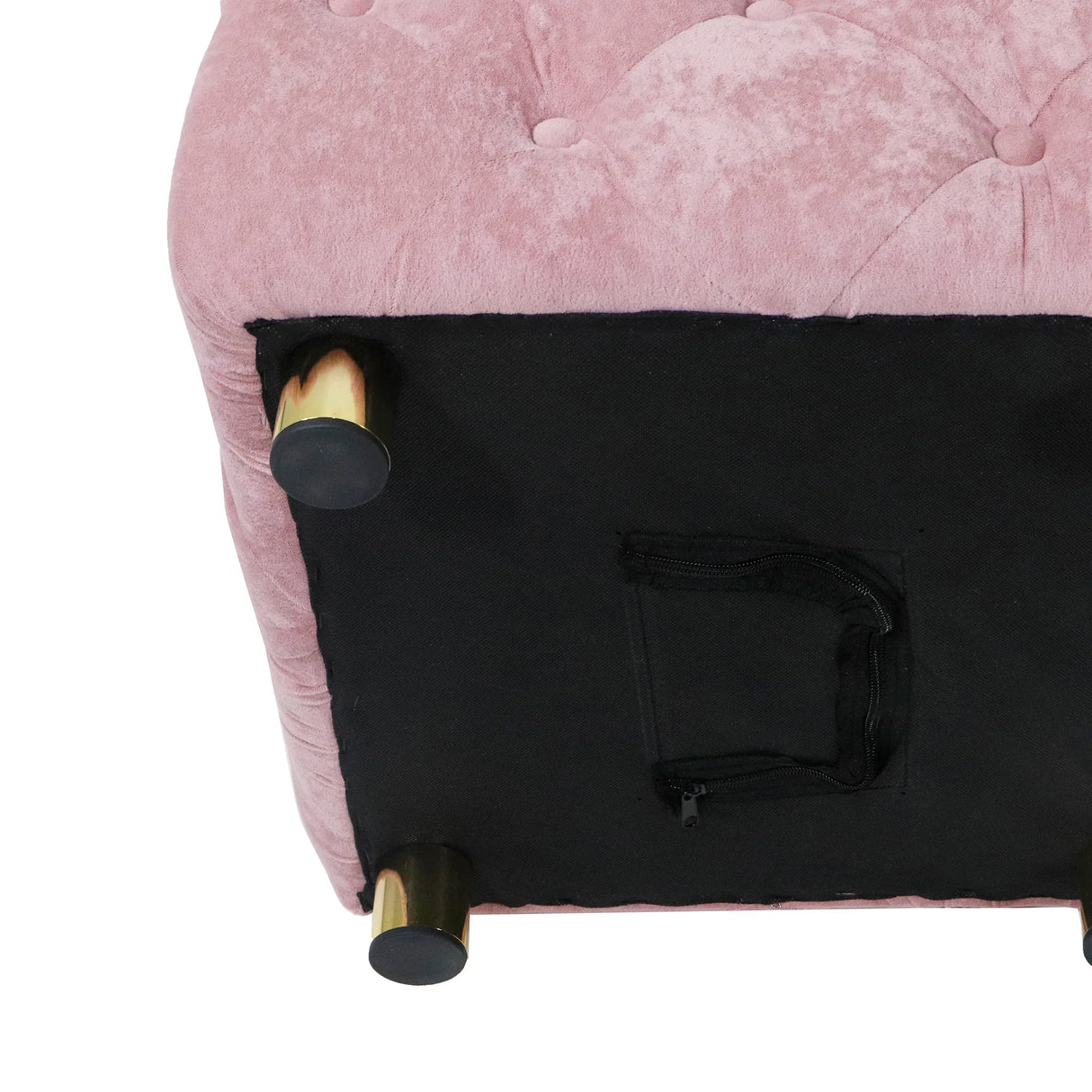 Pink Velvet Dice-Shaped Storage Ottoman With Foam Seat - Omega Lifestyles