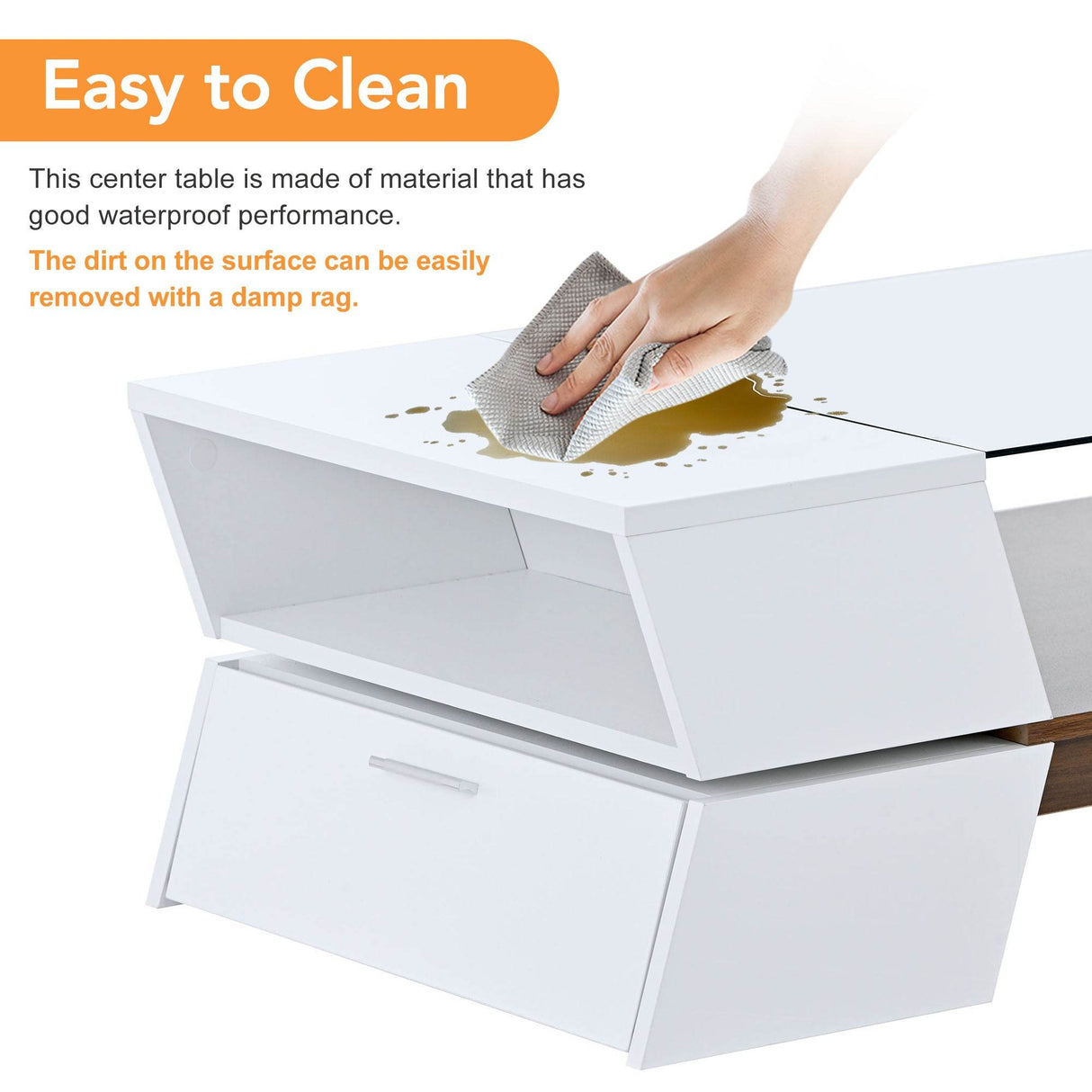 Modernist 2-Tier White Glass Top Coffee Table - Sleep Galleria