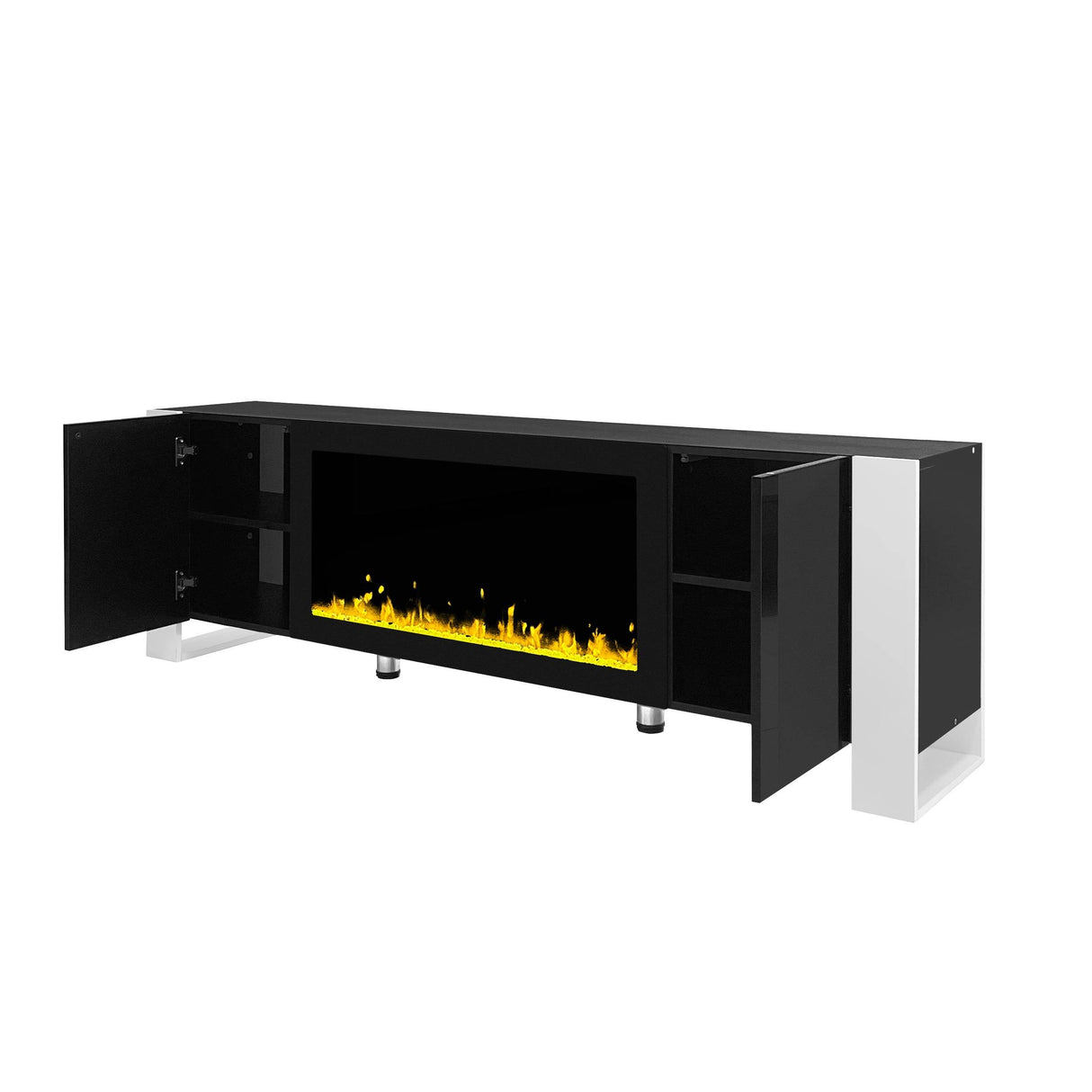 Modern Minimalist TV Stand With Electric Fireplace - Sleep Galleria