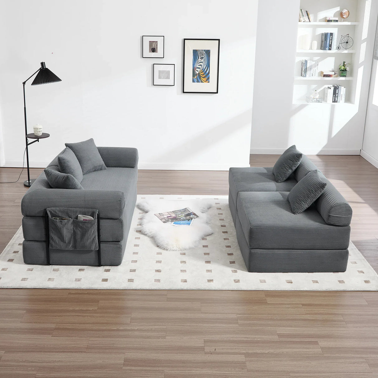 Convertible Corduroy Memory Foam Folding Sofa Bed - Omega Lifestyles