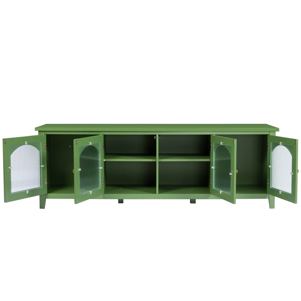 Antique Green Solid Wood TV Cabinet With Glass Door - Sleep Galleria