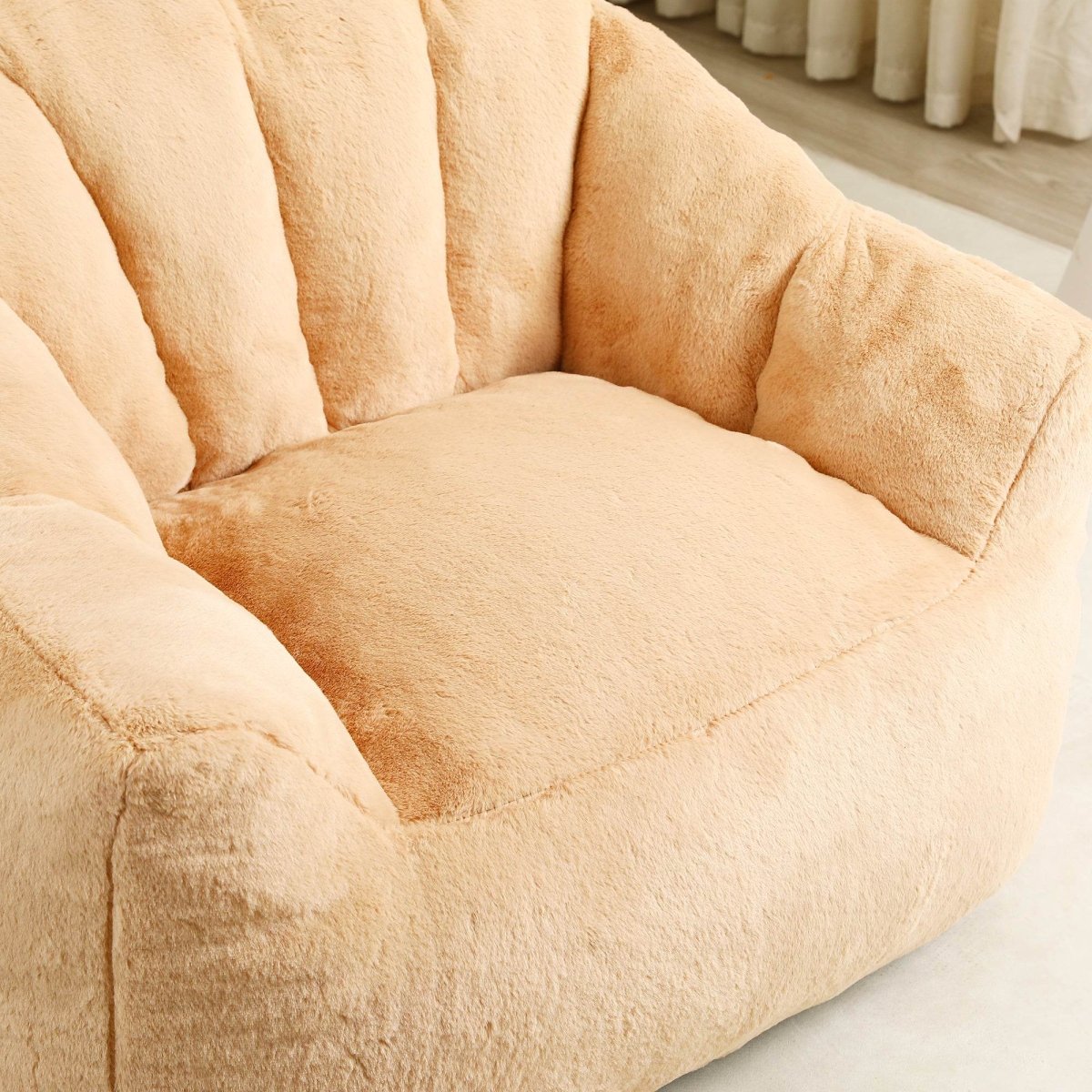 High-Density Foam Faux Fur Beanbag Chair - Sleep Galleria