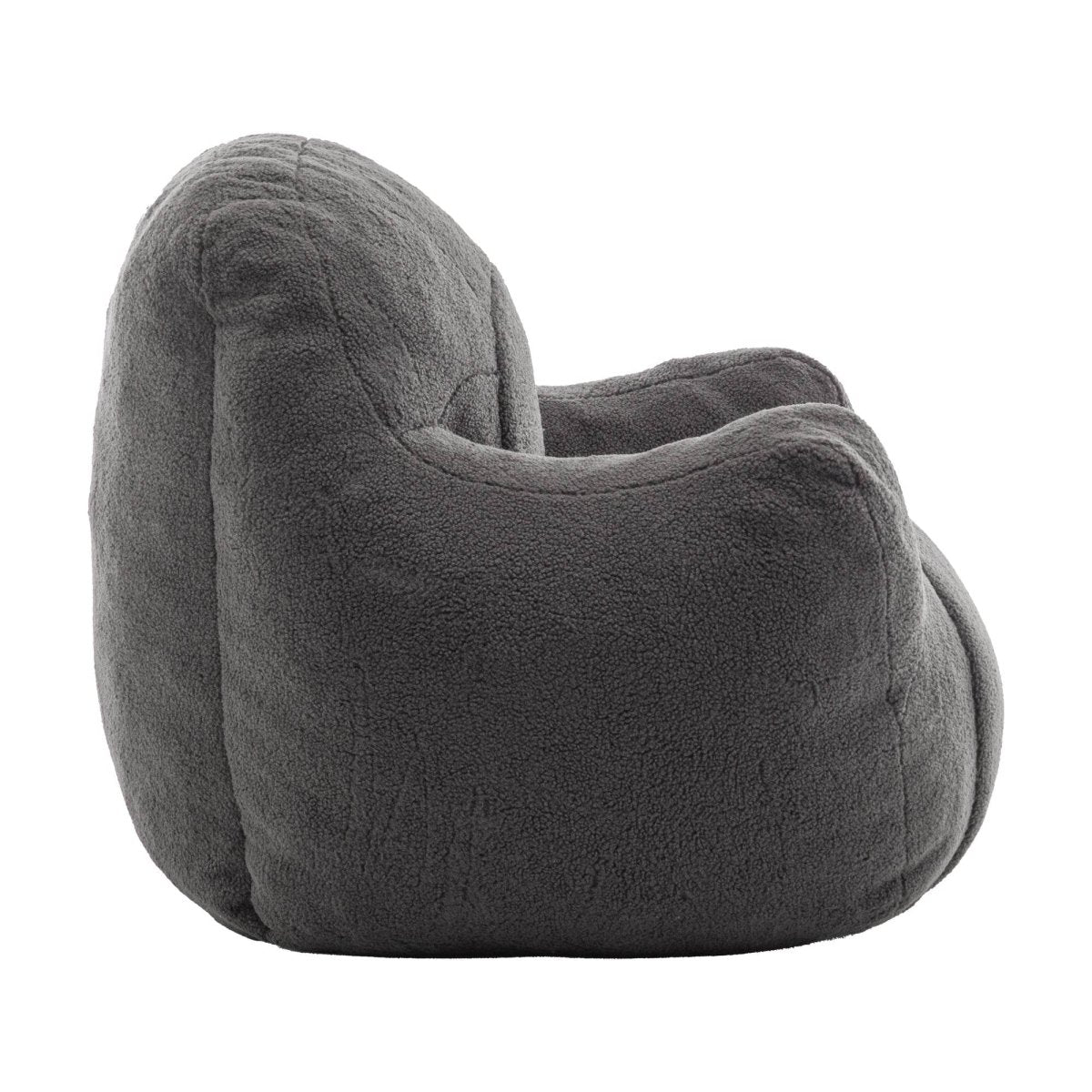 Dark Gray Teddy Foam Bean Bag Chair - Sleep Galleria