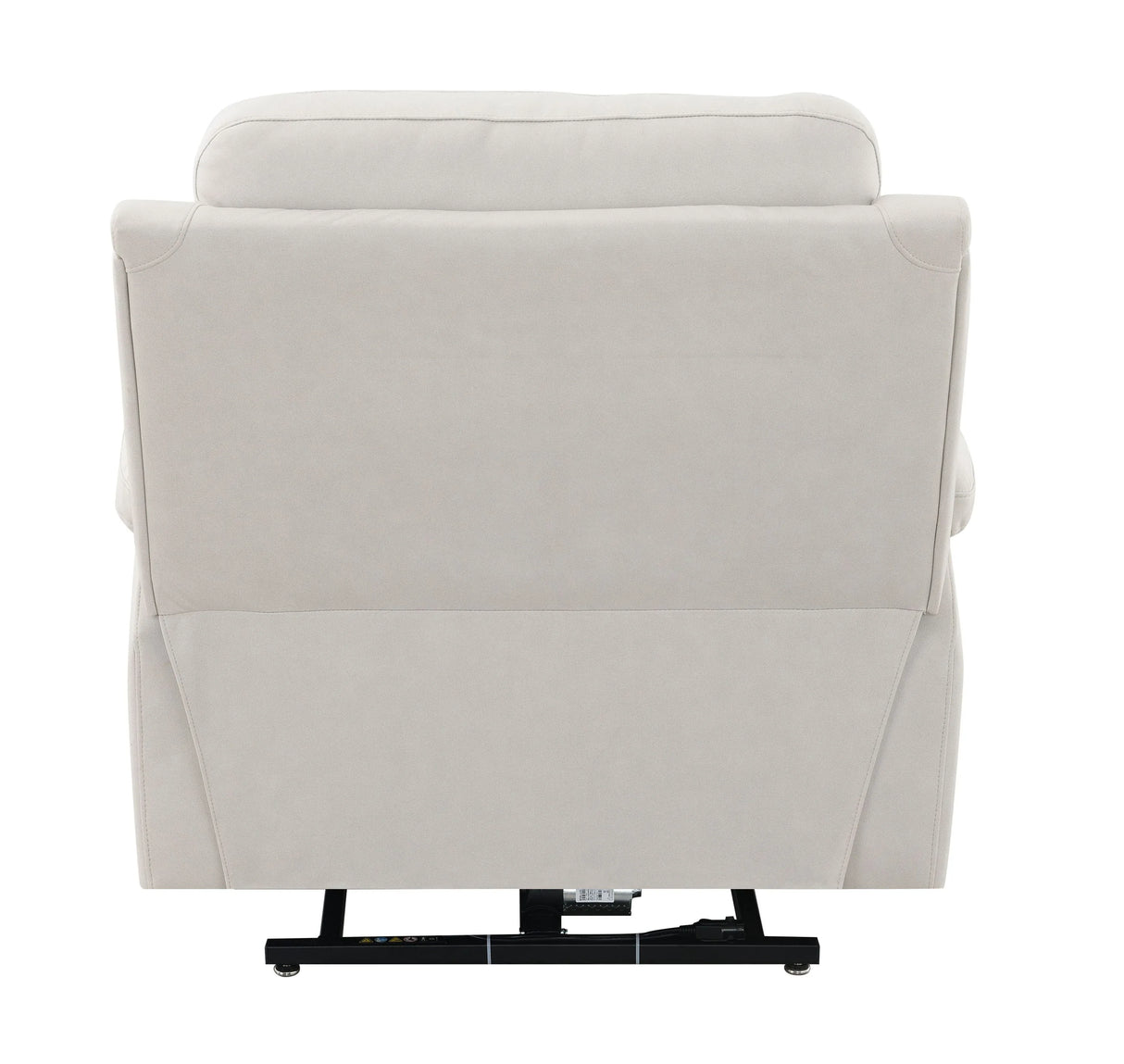 Beige Polished Microfiber Power Motion Massage Recliner Chair - Omega Lifestyles