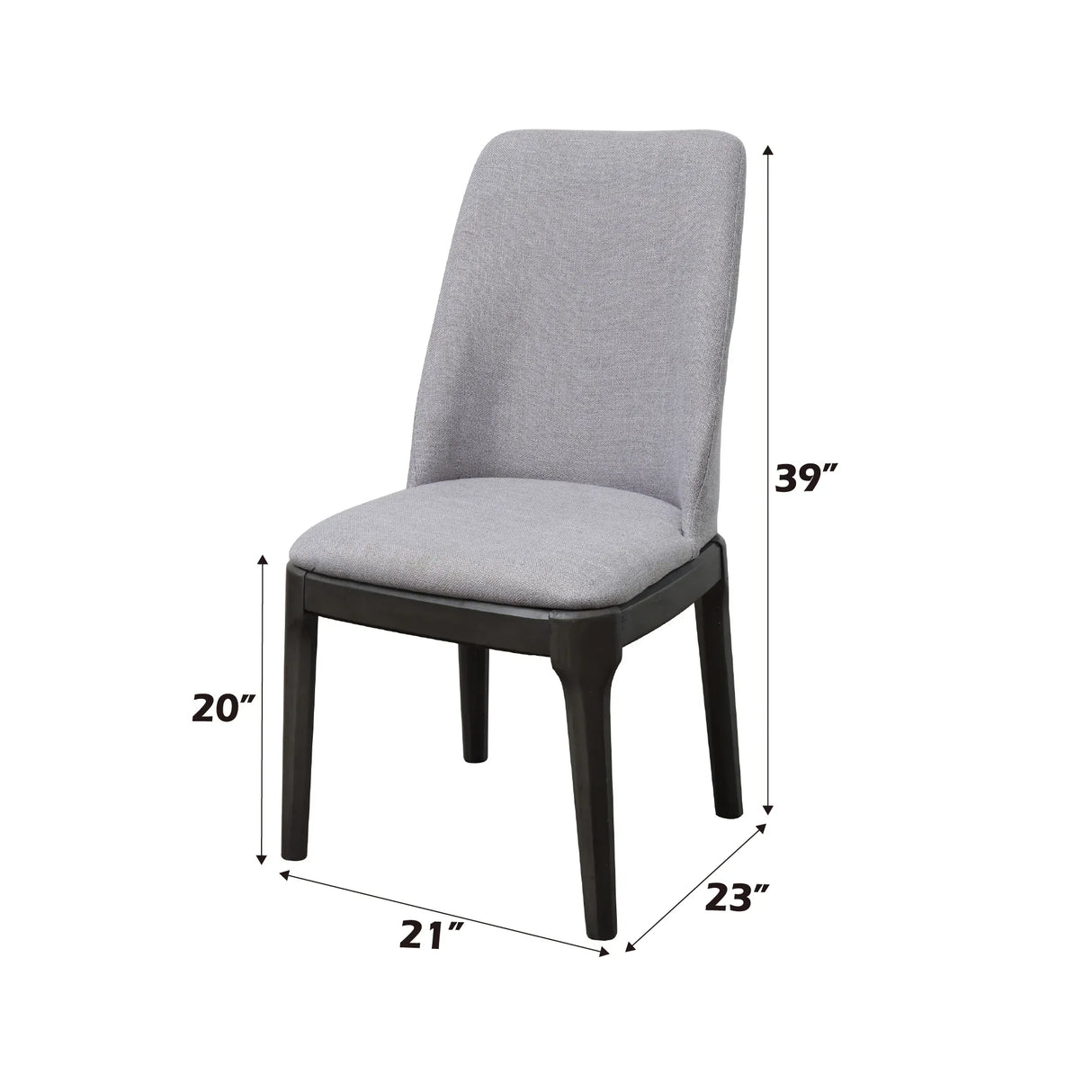 Set of 2 Light Gray Linen Armless Side Chairs - Omega Lifestyles