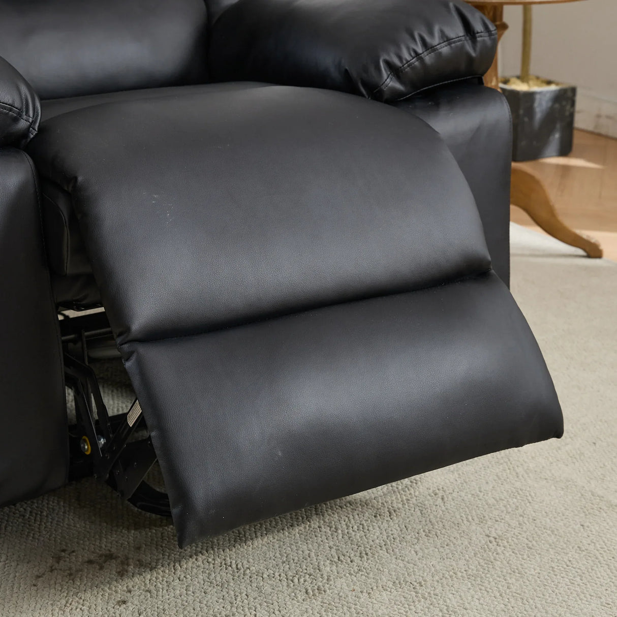 Medium-Firm Remote-Controlled Heating Massage Recliner PU Leather - Omega Lifestyles