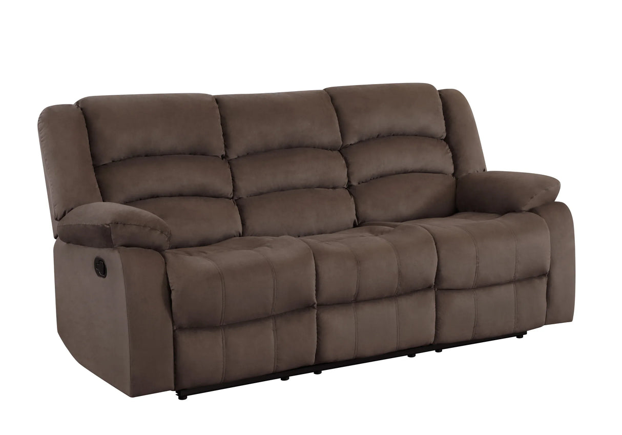 Brown Fabric Upholstered Sofa With Lumbar Support - Omega Lifestyles