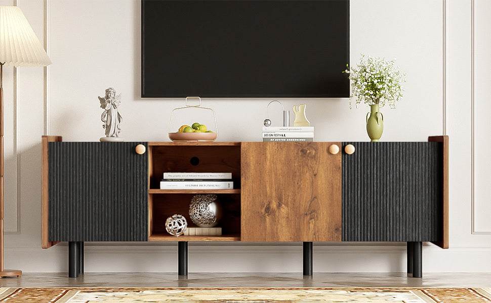 Mid Century Modern TV Stand With Storage Cabinets - Sleep Galleria