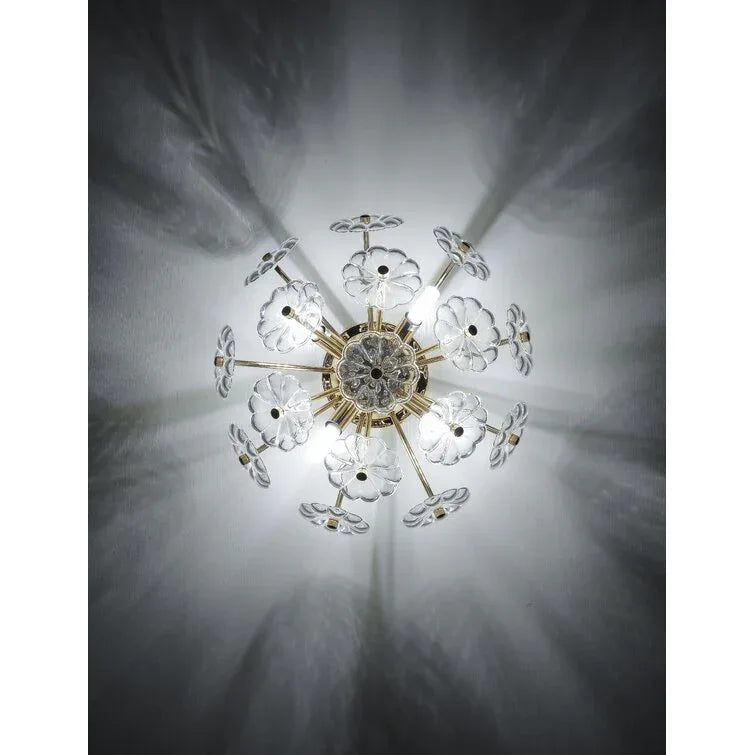 Golden Crystal Flush Mount Ceiling Light Fixture - Omega Lifestyles