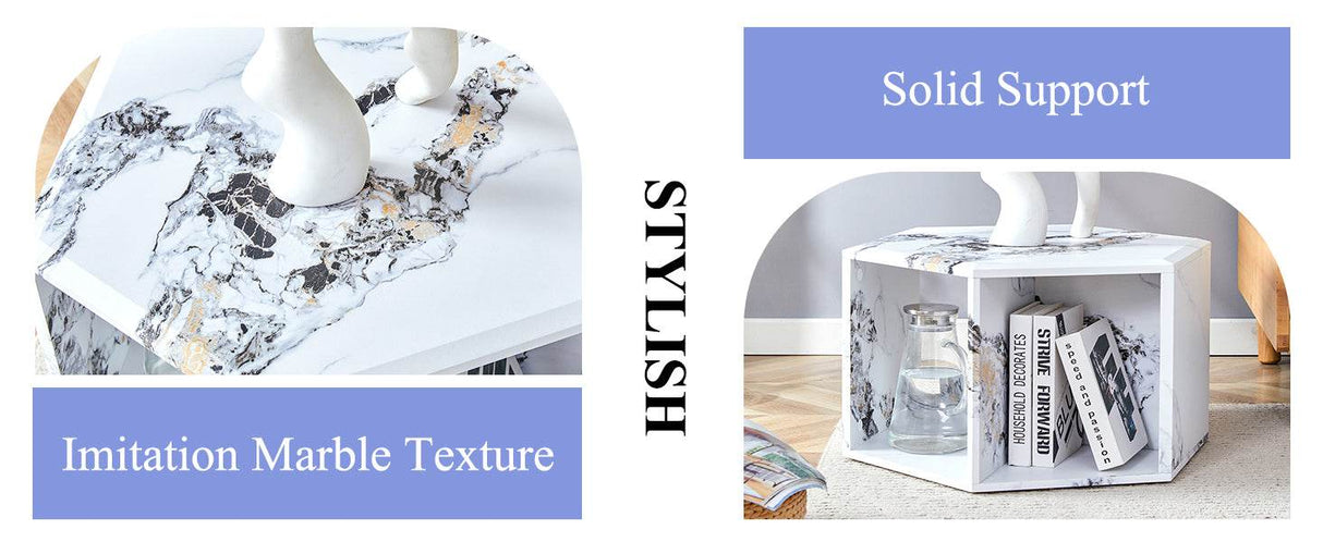 Hexagonal MDF Modern Stand-Up Coffee Table - Sleep Galleria