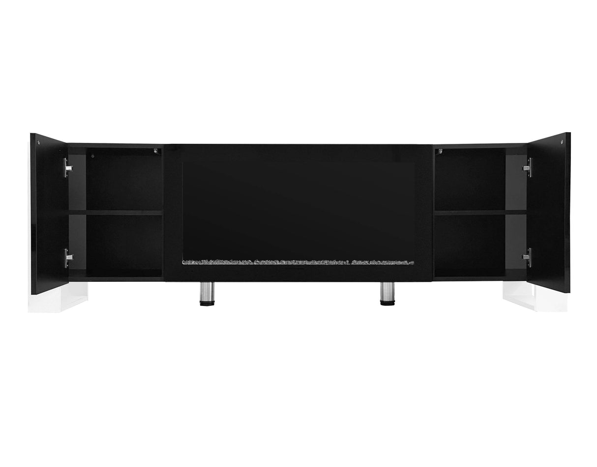 Modern Minimalist TV Stand With Electric Fireplace - Sleep Galleria