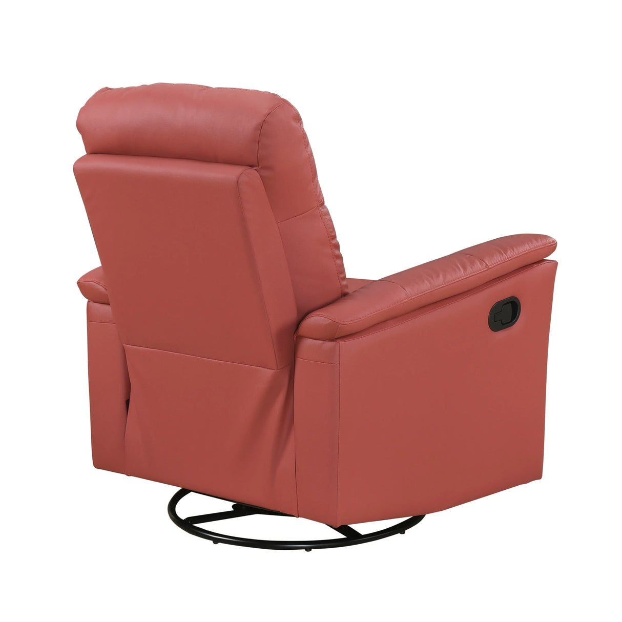 Red Genuine Leather Swivel Glider Reclining Chair - Omega Lifestyles