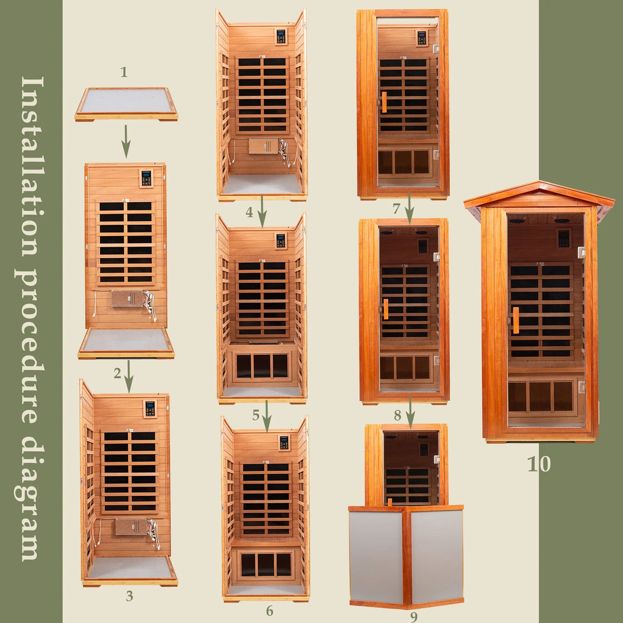 Far Infrared Khaya Wood Outdoor Sauna Room - Omega Lifestyles