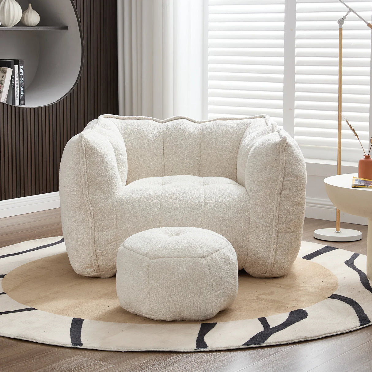 Soft Chenille Bean Bag Chair With High Resilient Foam - Omega Lifestyles