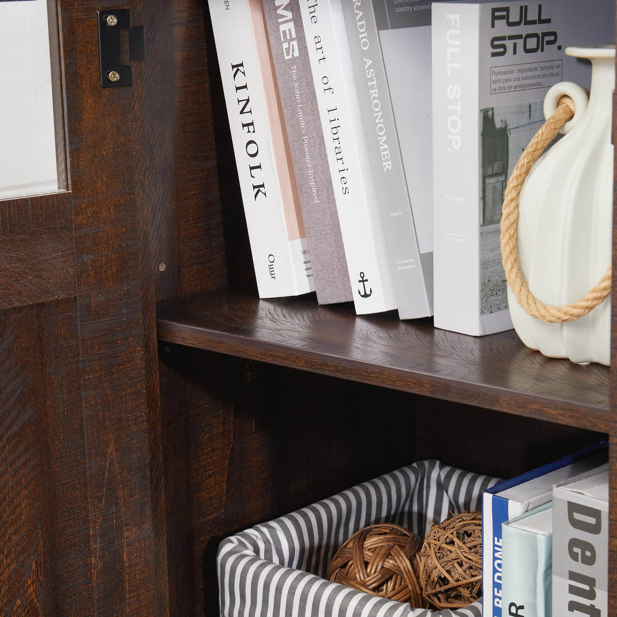 Farmhouse Espresso TV Stand With Fireplace Insert - Sleep Galleria