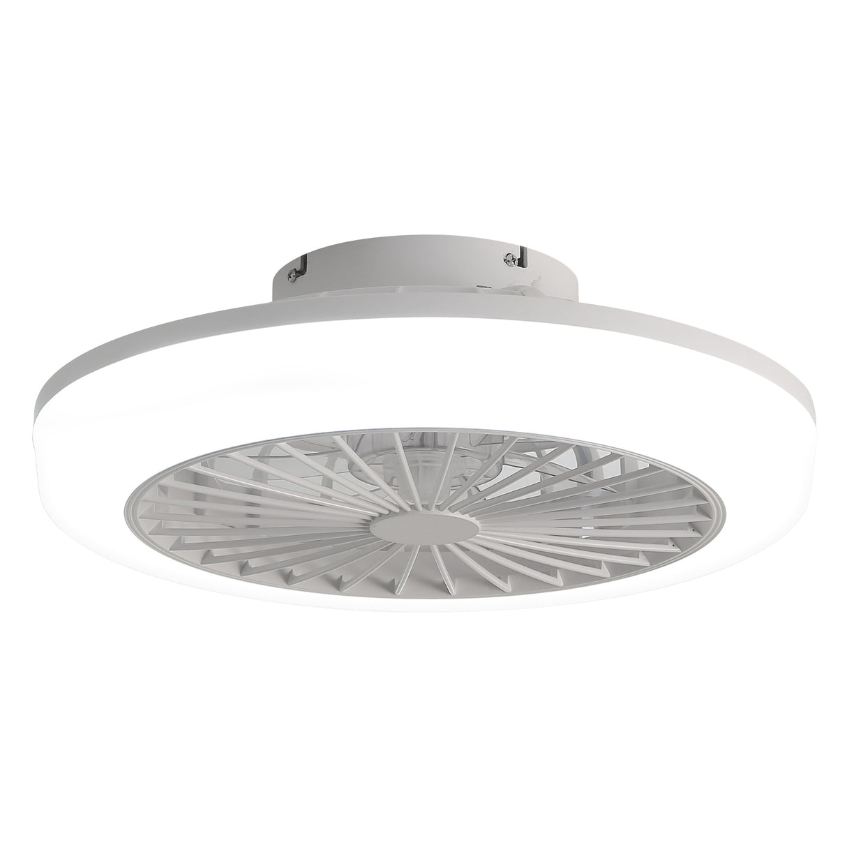 18-Inch Bladeless Enclosed Ceiling Fan With Remote Light