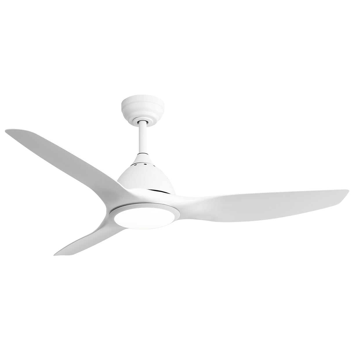 52-Inch White ABS Remote-Controlled Ceiling Fan With Light
