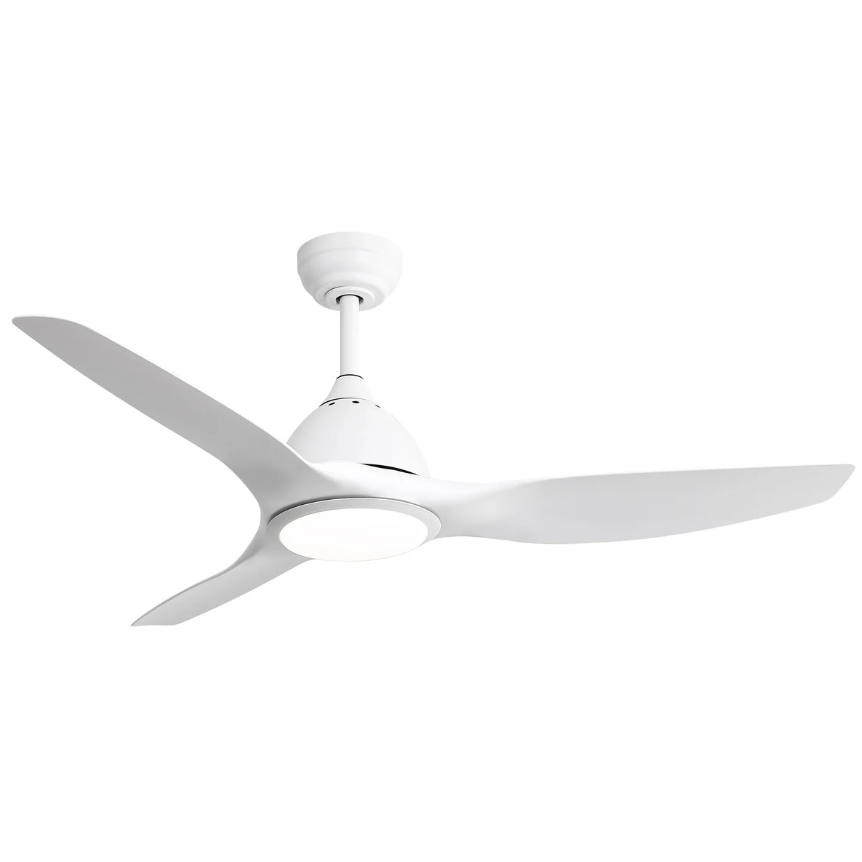 52-Inch White ABS Remote-Controlled Ceiling Fan With Light - Omega Lifestyles