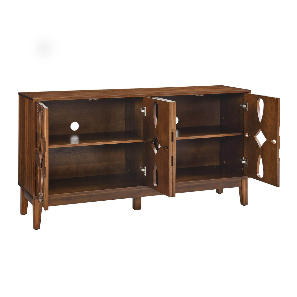Mid Century Modern Walnut Solid Wood Sideboard Cabinet - Sleep Galleria