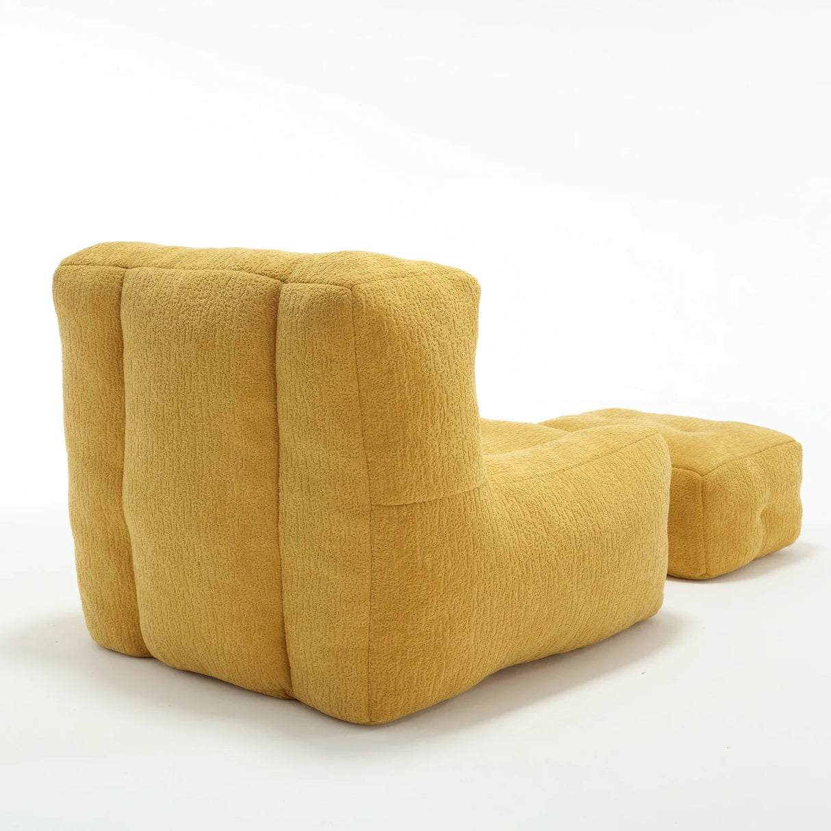 Velvet Memory Foam Bean Bag Chair With Ottoman - Omega Lifestyles
