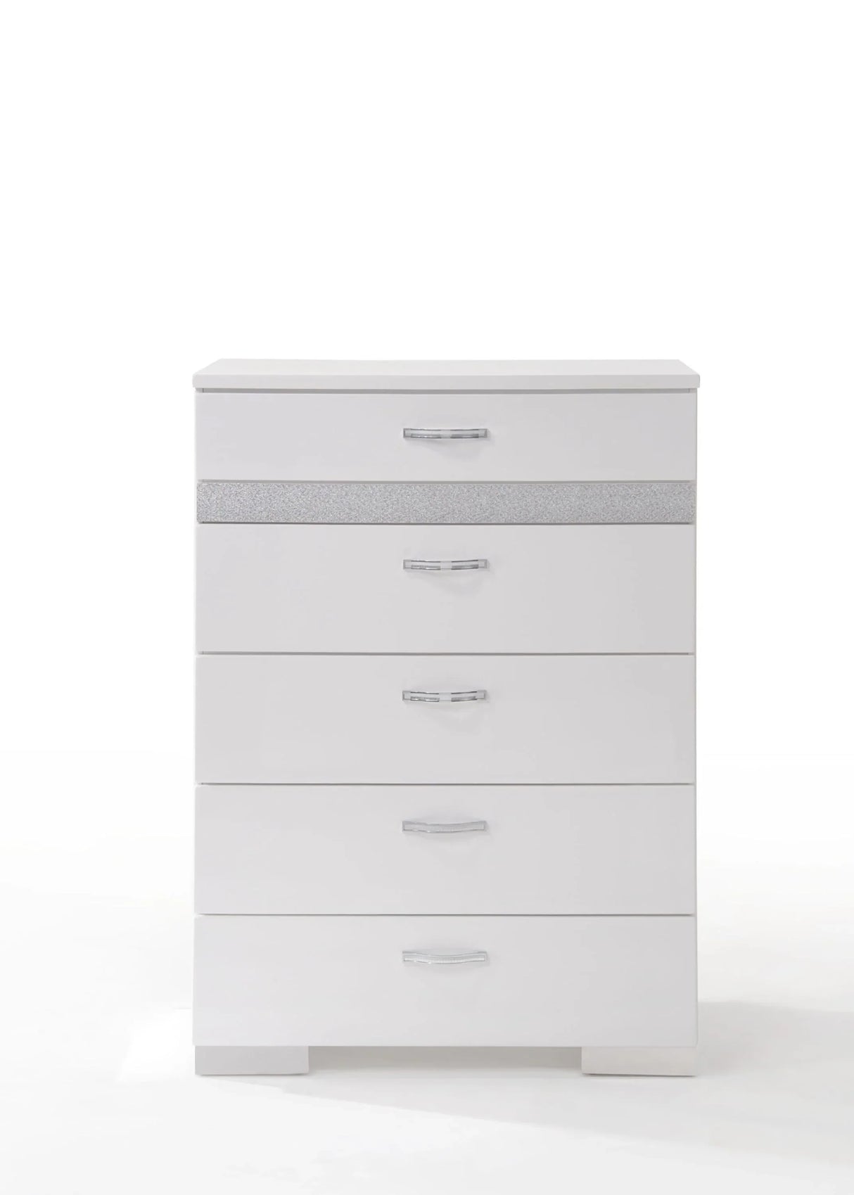 White High Gloss Synthetic Wood Chest With Organizer - Omega Lifestyles