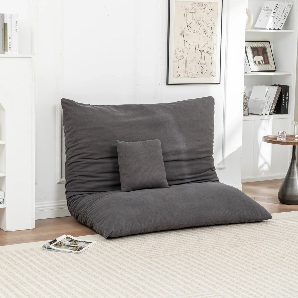 Soft Corduroy Foam Floor Bean Bag Chair - Omega Lifestyles