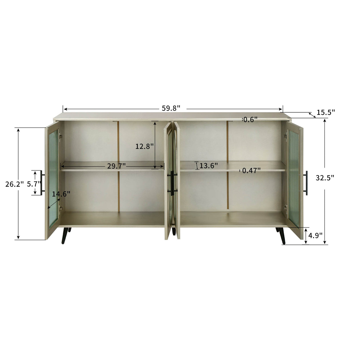 Antique Gold Wood TV Stand With Storage Cabinet - Sleep Galleria