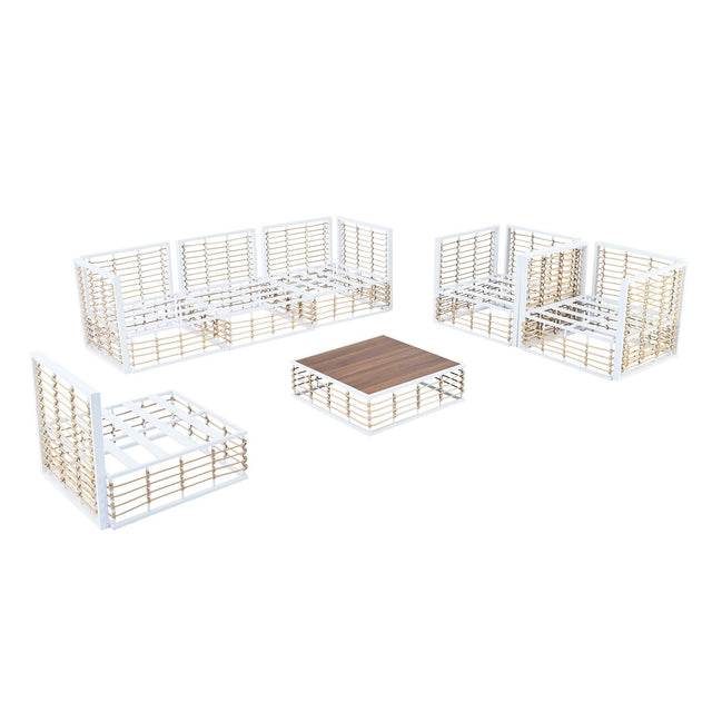 7-Piece Outdoor Metal Frame Sectional Sofa Set - Omega Lifestyles