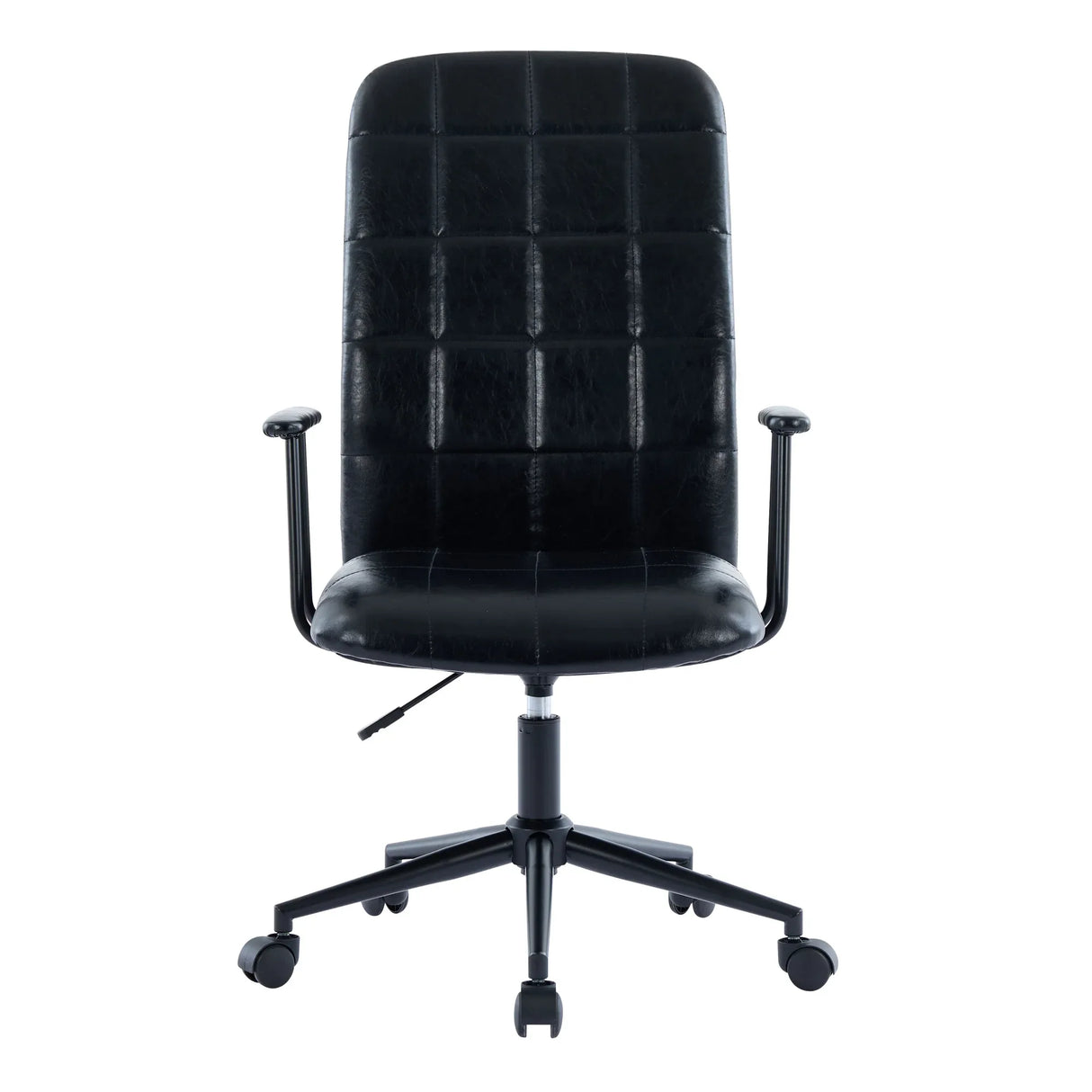 Antique Black PU Leather Adjustable Swivel Office Chair - Omega Lifestyles