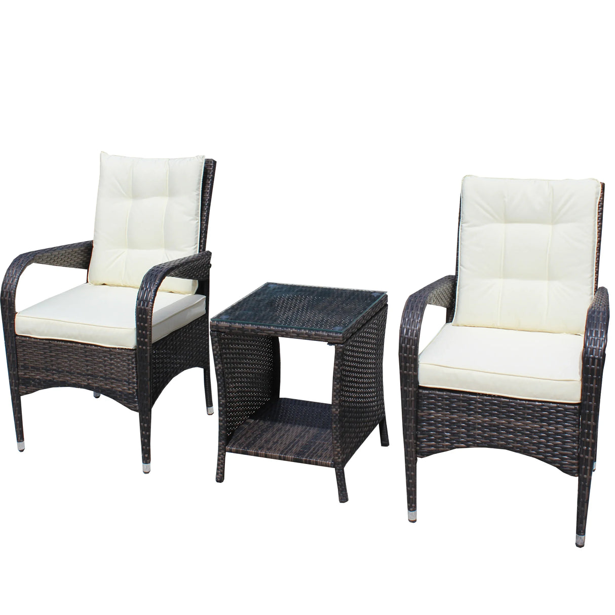 3-Piece Brown Rattan Outdoor Patio Furniture Set - Omega Lifestyles